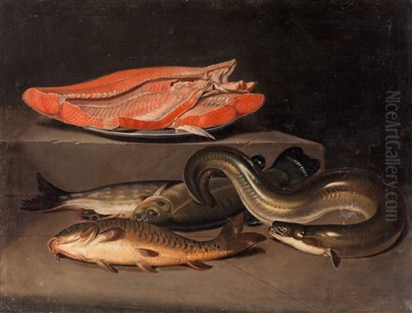 Stilleben Med Fiskar Oil Painting by Pehr Hillestroem