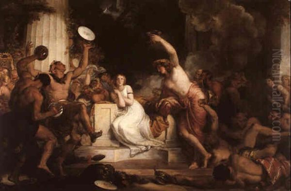 Comus With The Lady In The Enchanted Chair Oil Painting by William Hilton the Younger