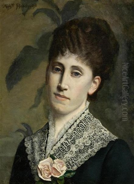 Damenportrat Oil Painting by Alphonse Hirsch