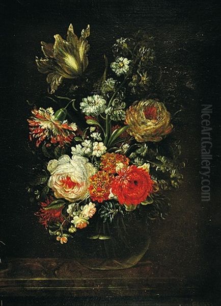 Kvetinove Zatisi Oil Painting by Caspar Hirschel