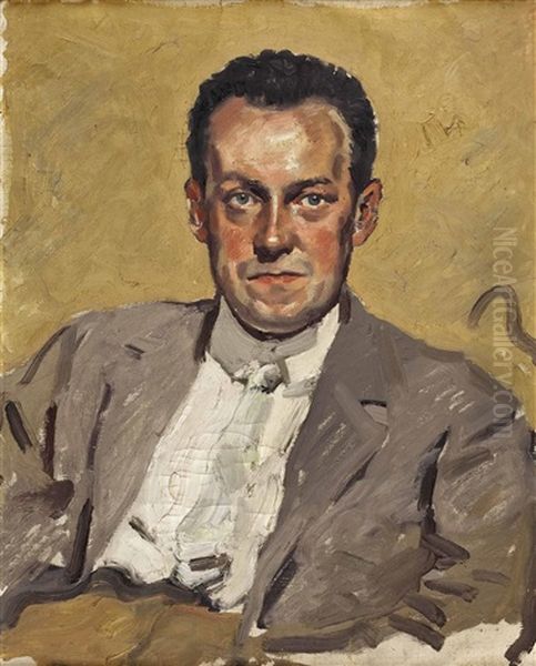 Herrenportrat Oil Painting by Max Hirschenauer