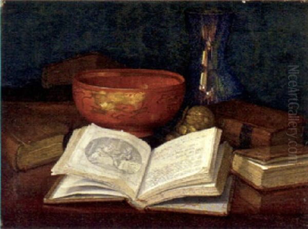 A Book Of British Classics Oil Painting by Claude Raguet Hirst