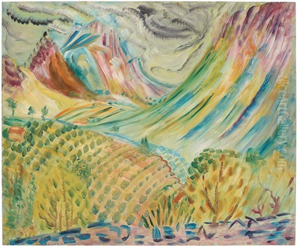 Bergskedjorna (mountains) Oil Painting by Sigrid Hjerten