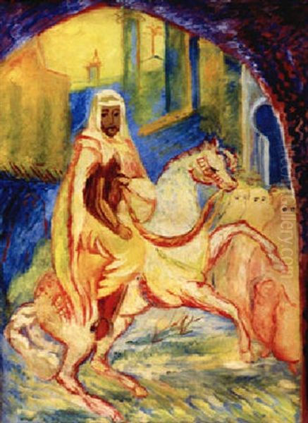 Arabisk Ryttare Oil Painting by Sigrid (Maria) Hjerten