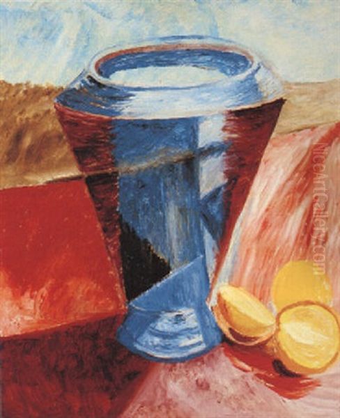 Den Bla Vasen Oil Painting by Sigrid (Maria) Hjerten