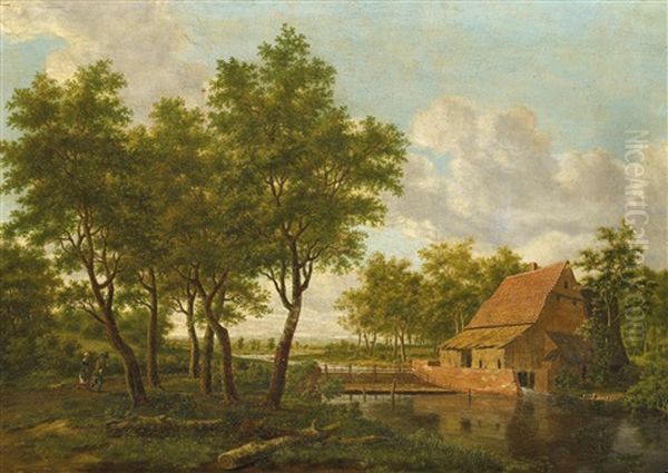 Muhle Am Waldrand Oil Painting by Meindert Hobbema