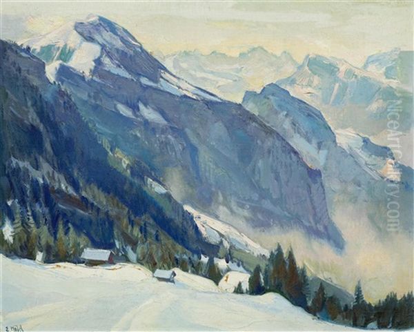 Dossenwand (rigi) Oil Painting by Ernst Hodel the Younger