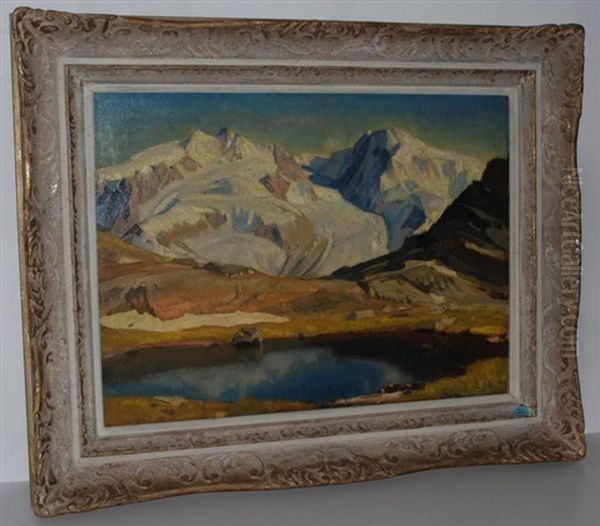 Sommerliche Gebirgslandschaft Mit Kleinem See Oil Painting by Ernst Hodel the Younger