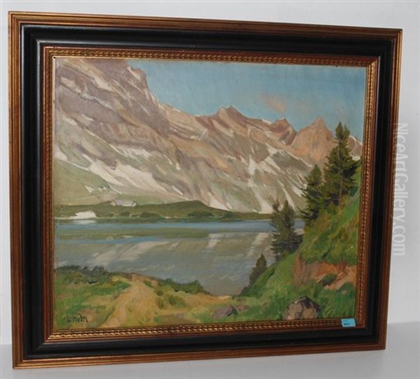 Bergsee Im Sommer Oil Painting by Ernst Hodel the Younger