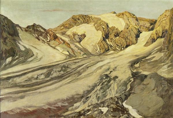 Gletscherlandschaft Oil Painting by Ernst Hodel the Younger