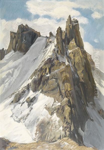 Spannort Adlerspitze Oil Painting by Ernst Hodel the Younger