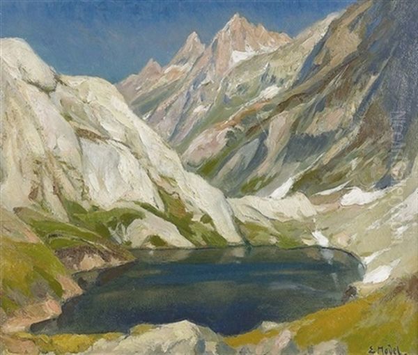 Grimselpass Im Sommer Oil Painting by Ernst Hodel the Younger