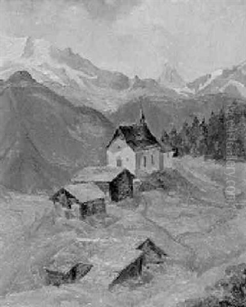 Berglandschaft In Der Innerschweiz Oil Painting by Ernst Hodel the Younger