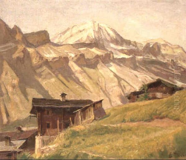 Gebirgslandschaft Oil Painting by Ernst Hodel the Younger