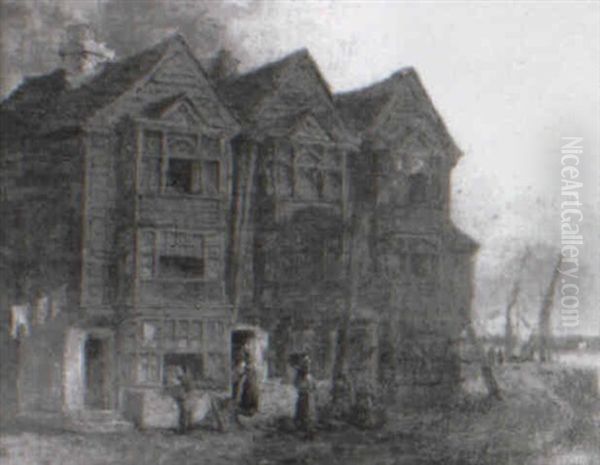 Old Houses, King's Lynn Oil Painting by David Hodgson