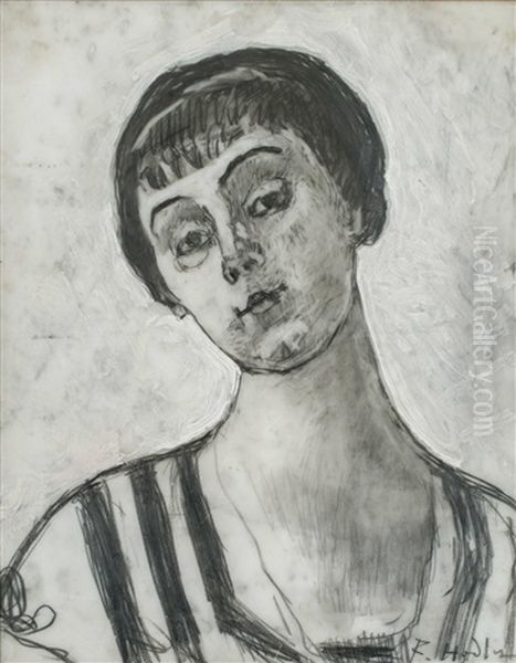 Bildnis Der Jeanne Amelie Gunzburger-malan Oil Painting by Ferdinand Hodler