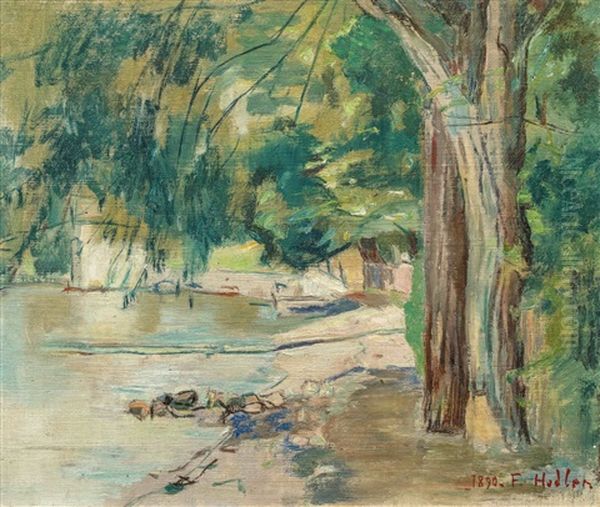 Am Genfersee Oil Painting by Ferdinand Hodler