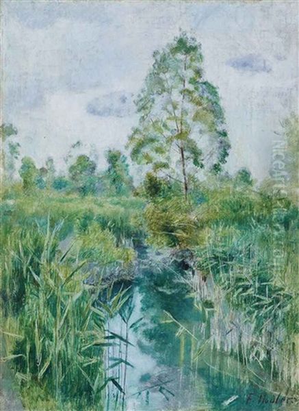 Bachlandschaft Oil Painting by Ferdinand Hodler
