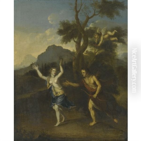 Apollo And Daphne Oil Painting by Gerard Hoet the Elder