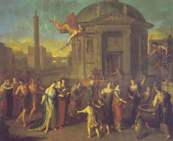 Mercury And Herse Oil Painting by Gerard Hoet the Elder