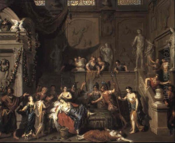 The Death Of Cleopatra Oil Painting by Gerard Hoet the Elder