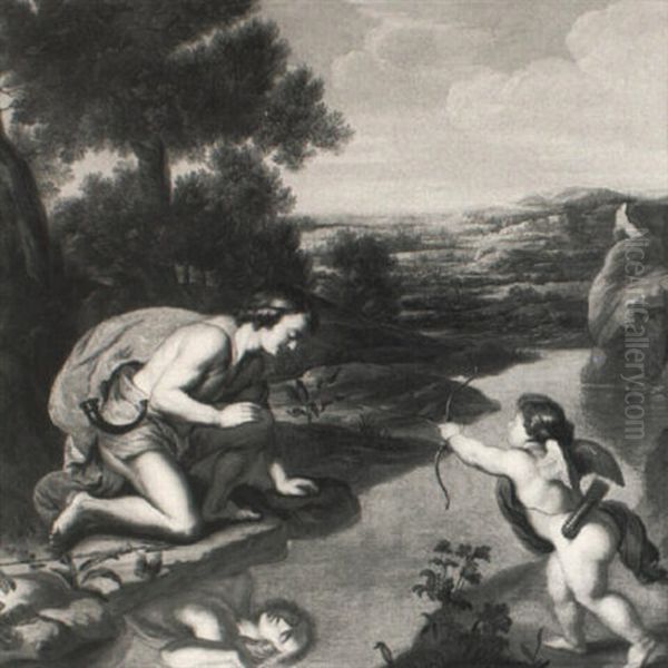 Narcissus And Cupid Oil Painting by Gerard Hoet