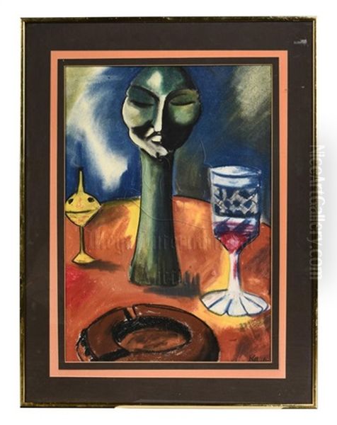 Framed Abstract Painting Oil Painting by Karl Hofer