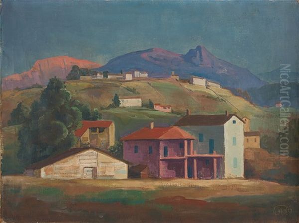 Tessiner Landschaft Oil Painting by Karl Hofer