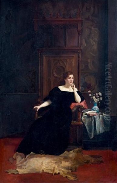 Portrait De Femme Oil Painting by Karl Hoffmann
