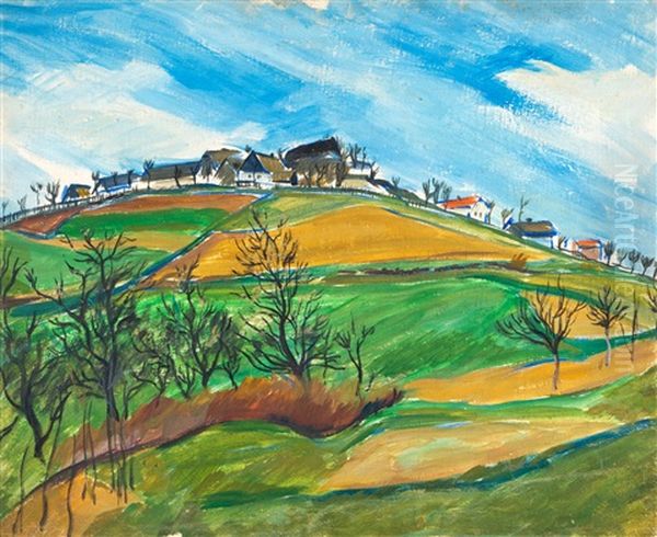 Krajina Oil Painting by Karel Holan