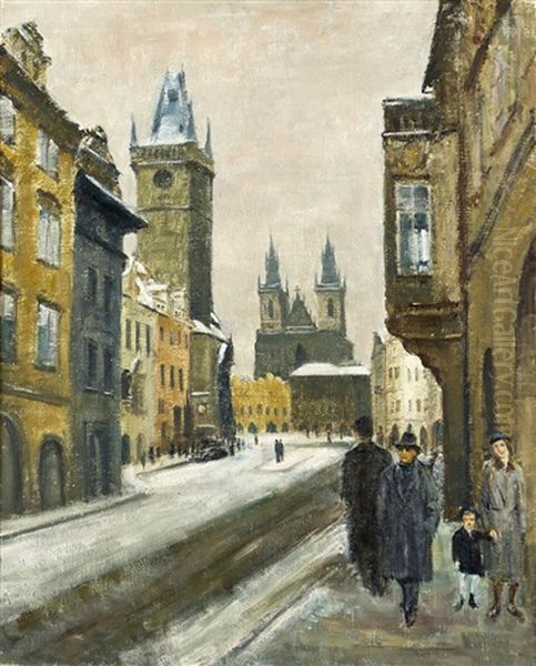 Tyn Oil Painting by Karel Holan