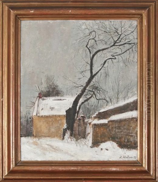 Strom V Zime Oil Painting by Karel Holan
