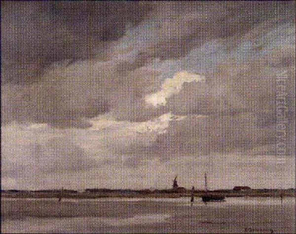 Breydon Water Oil Painting by Edgar Thomas Holding