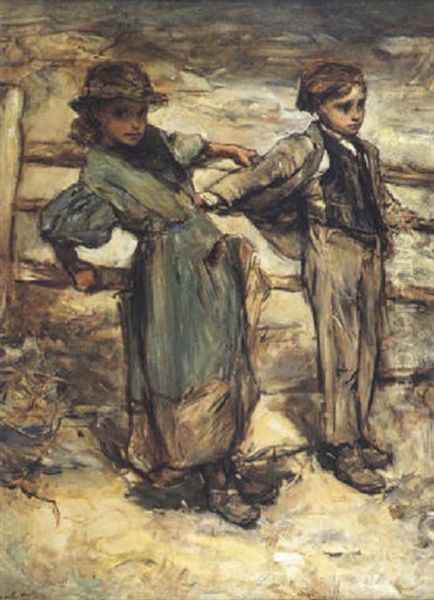Children Of The Sea Oil Painting by Francis Montague (Frank) Holl