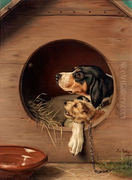 I Hundkojan Oil Painting by Johan-Gustaf von Holst