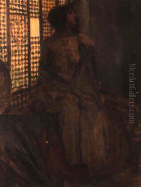 An Eastern Beauty Oil Painting by Rowland Holyoake