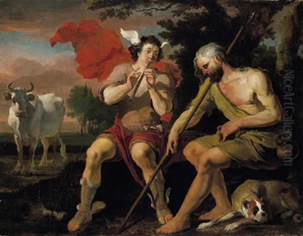 Merkur, Argus Und Io Oil Painting by Abraham Danielsz Hondius