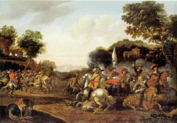 Rytterslag Oil Painting by Abraham Danielsz Hondius
