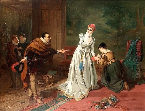 A Helping Hand Oil Painting by Edward Charles Barnes
