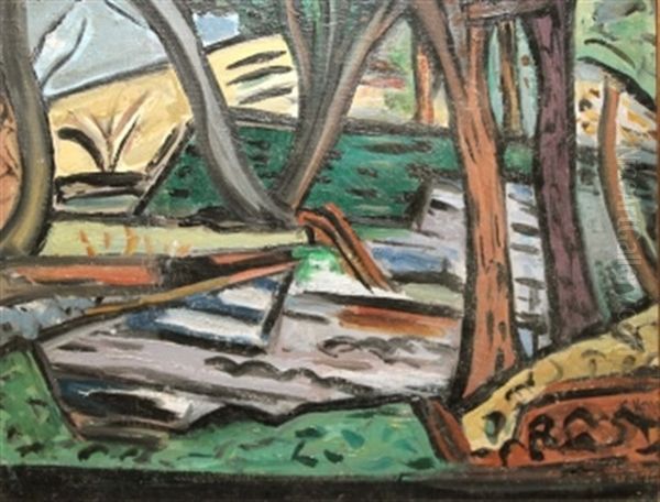 Lake At Marlay 1943 Oil Painting by Evie Sydney Hone
