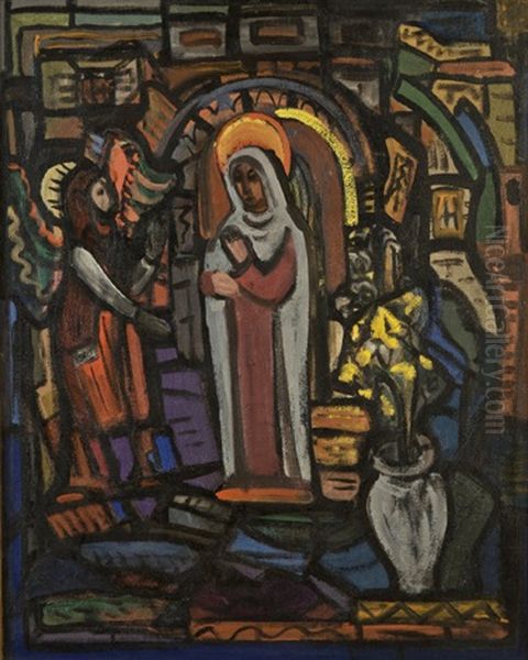 Annunciation Oil Painting by Evie Sydney Hone