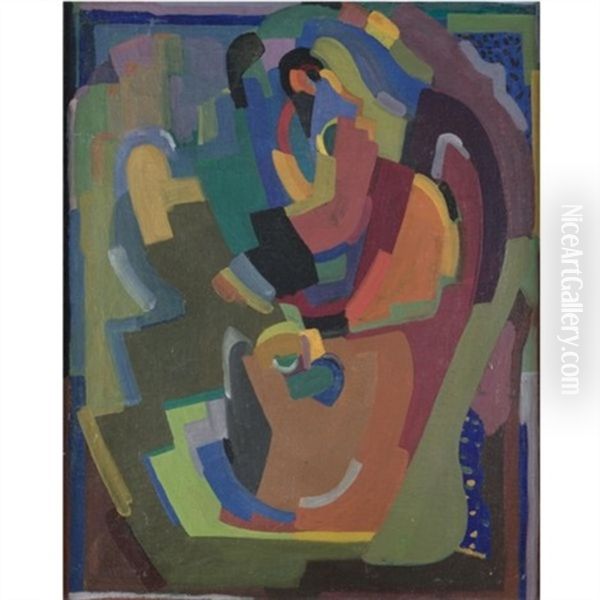 Untitled (mother And Child) Oil Painting by Evie Sydney Hone