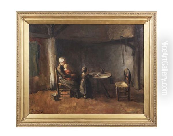 Supper Time Oil Painting by Bernard Johann De Hoog