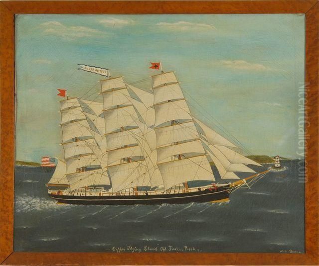 Clipper Ship Flying Cloud Off Tuskar Rock Oil Painting by Wilfred Molson Barnes