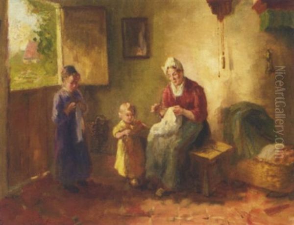 First Signs Of Spring Oil Painting by Bernard Johann De Hoog