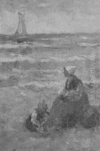 Waiting For The Boats Oil Painting by Bernard de Hoog