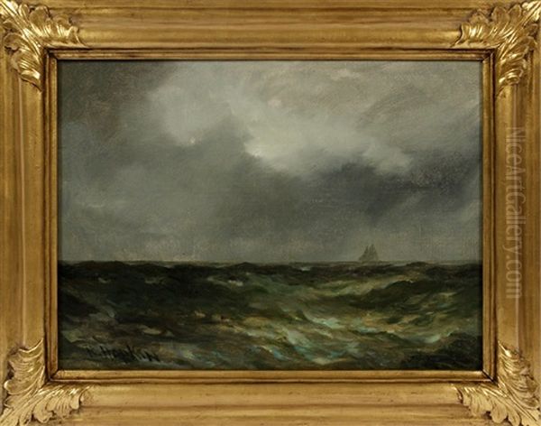 The Cold North Sea Oil Painting by Robert B. Hopkin