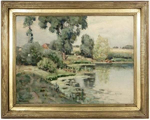 Seneca River Oil Painting by Frank A. Barney