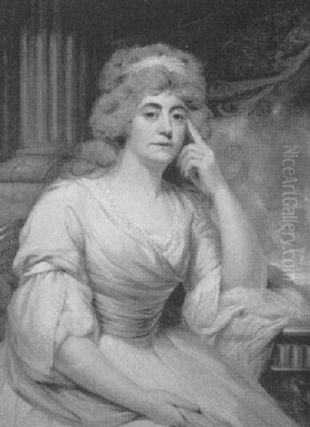 Portrait Of A Lady Said To Be Sarah Erle Drax Grosvenor Oil Painting by Sir John Hoppner