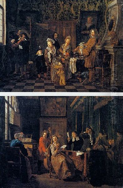 Scene D'interno Oil Painting by Jan Josef Horemans the Elder
